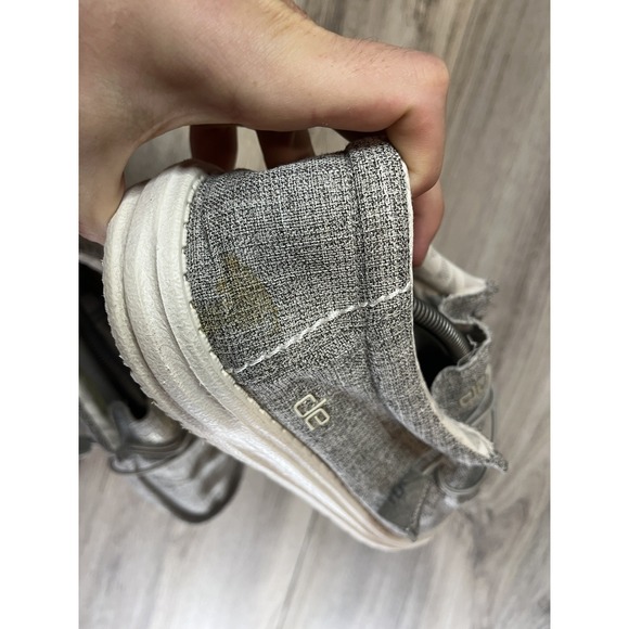 Hey Dude Wally Linen Iron Gray Slip-On Casual Sneaker Shoes Men's Size 14 - Picture 7 of 9